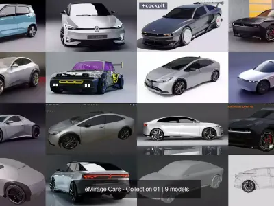 eMirage Cars - Collection 01 3D Model Pack