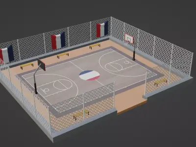 Basketball Stadium - France Low-poly 3D model