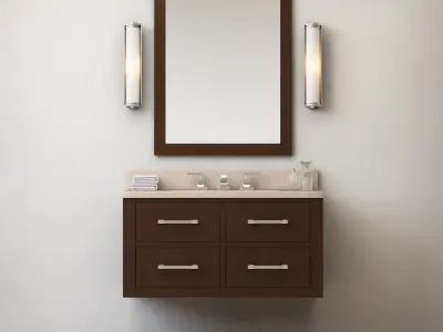 RH Hutton single floating vanity espresso 3D model