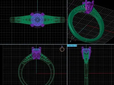 Engagement ring bend 3D print model