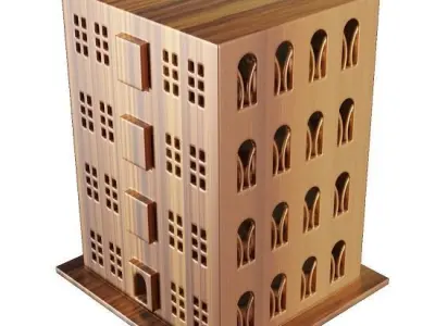 Spectacular Wooden Apartment 3D model