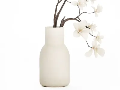 Bouquet Flowers Branches Of Blooming  Magnolia 530 3D model