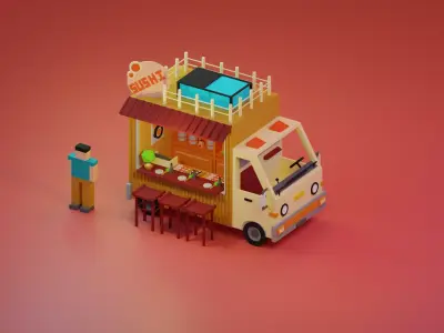 Sushi car Free 3D model