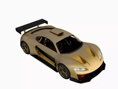 Race Car 3D Model Modern GT3 Style Racing Vehicle 3D model