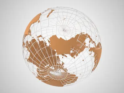 Globe News Skeleton Caramel Color 3D model