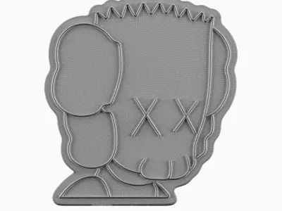 KAWS Bart Simpson Neon Sign 3D model