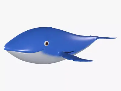 Cartoon  Whale 3D model