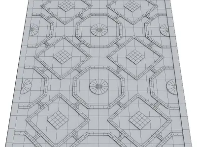 Rugs collection 3d model area rug with geometric design Low-poly 3D model