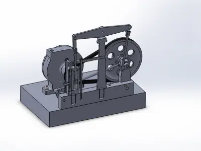 Miniature Steam Engine with Horizontal Beam and Centrifugal P... Free 3D model