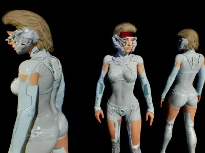 CybG unreal engine character Low-poly 3D model