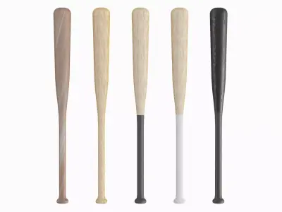 Baseball Bat Set Low-poly 3D model