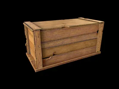 Wooden Boxes Low-poly 3D model