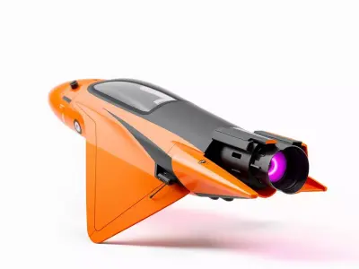 Sleek Orange Spacecraft model pack Low-poly 3D model