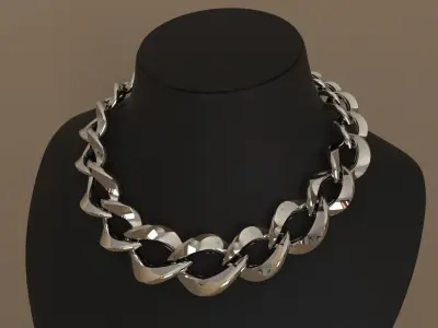 Graduated Cuban Chain Link Almond Model 3D print model