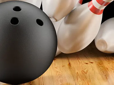 Bowling scene 3D model