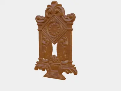 Wooden Clock Decor For Wood Carving 3D print model 4