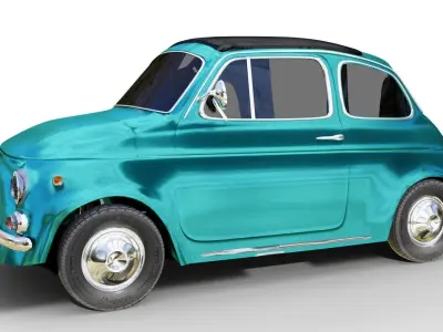 FIAT 500 Low-poly 3D model