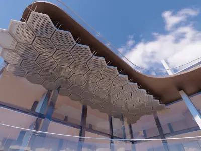 BIM-GC-      Hexagon Metal Suspended Ceiling    -From Architect- 3D model