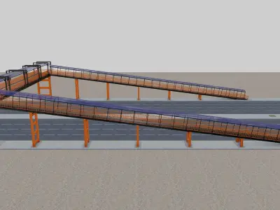 Steel Pedestrian Bridge Type-32 3D model