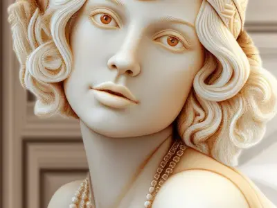 Bas-relief plaque of a beautiful girl 3D model