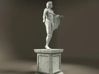 Greek Statue Apollo Low-poly 3D model