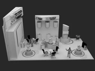  Booth Exhibition Stand a466a 3D model