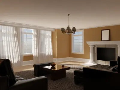 Living room 3D model 45