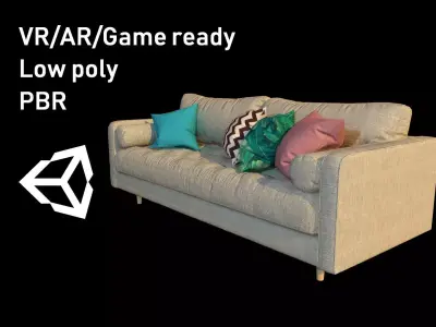 Article Sven Sofa Lowpoly model Low-poly 3D model