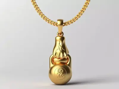 Dumble weight pendant charms - one inch pendant 3D print model 3D print model