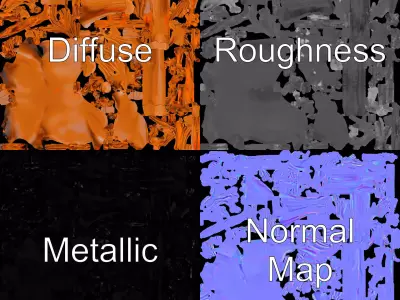 Copper Galloping Horse model pack Low-poly 3D model