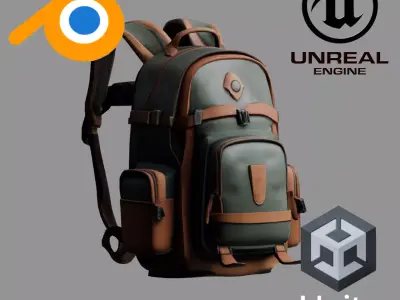 Stylized Backpack BP15 Low-poly 3D model
