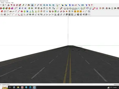 main road details arrows zebra crossing 3D model
