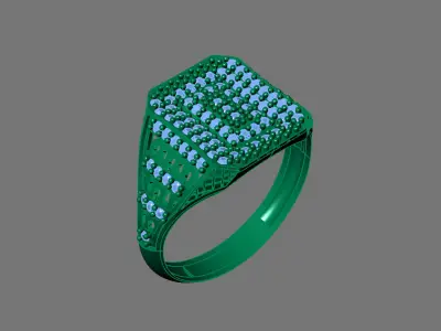 Gents Rings Diamond Men Ring STL 3DM 3D ready print model 3D print model