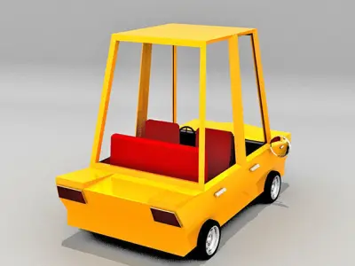Cartoon car Low poly 3d model Low-poly 3D model