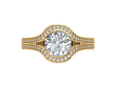 Solitaire Engagement Ring 3D print model 10