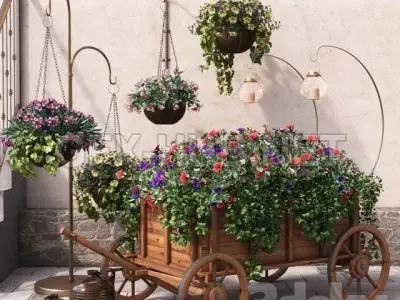flower decor garden 3D model