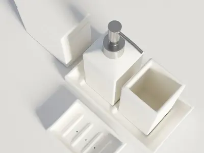 Bathroom Set White 1 3D model