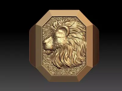 LION MAN RING 3D print model