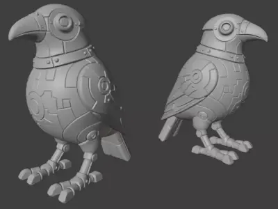 Industrial Bird Sculpture 3D print model