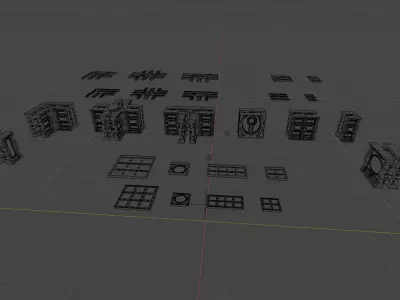 FULL MODULAR STEAMPUNK PACK -Rogue Film Productions Low-poly 3D model