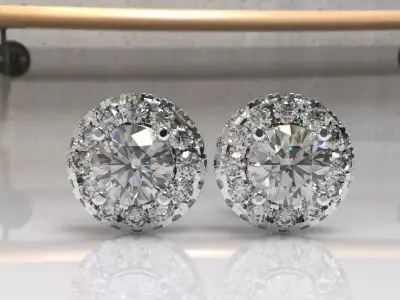 Timothes Diamond Earing 3D JewelryModel Printable 3D ER9 3D print model
