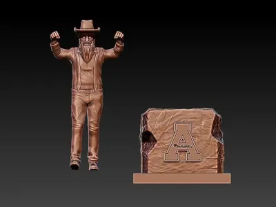 NCAA - APPALACHIAN STATE MOUNTAINEERS FOOTBALL MASCOT STATUE 3D print model