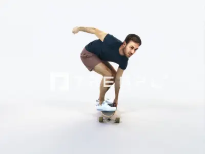 Flow 03G Riding a Skateboard Sports Man Low-poly 3D model