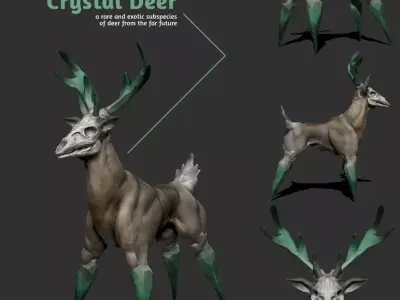Crystal Deer Low-poly 3D model
