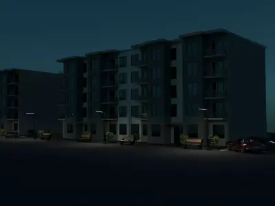 Flat high-tech Low-poly 3D model