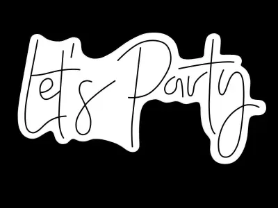 Lets Party Neon Sign 3D model