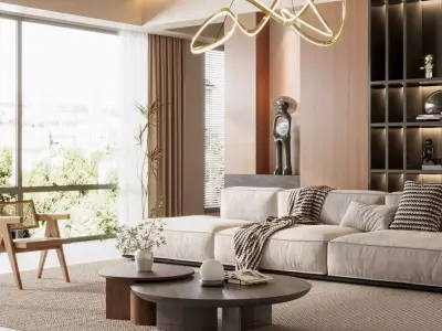 Modern living room 3D model  3D model