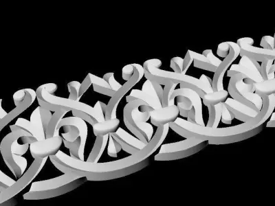 Central decor ornament for furniture 3D model 191
