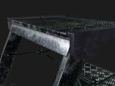 Stepladder metal step stool Low-poly 3D model