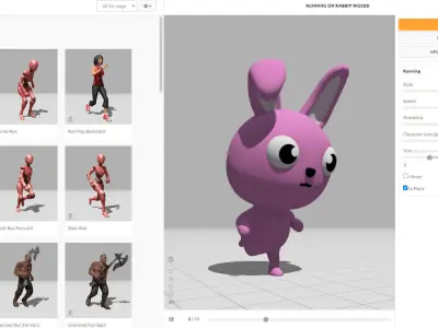 Cartoon Rabbit Little Cute - Rigged  Low-poly 3D model